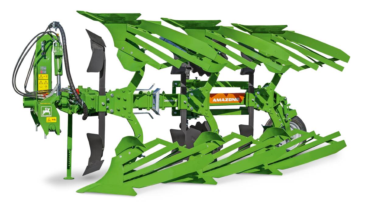 The new Amazone Cayros XM three furrow reversible plough will be distributed by Claas Harverst Centre in Australia.