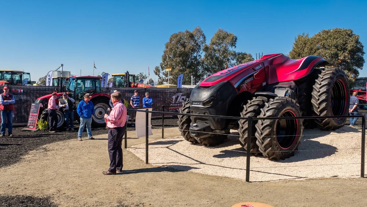 The Case IH autonomous concept tractor on display at Gunnedah's AgQuip in 2017