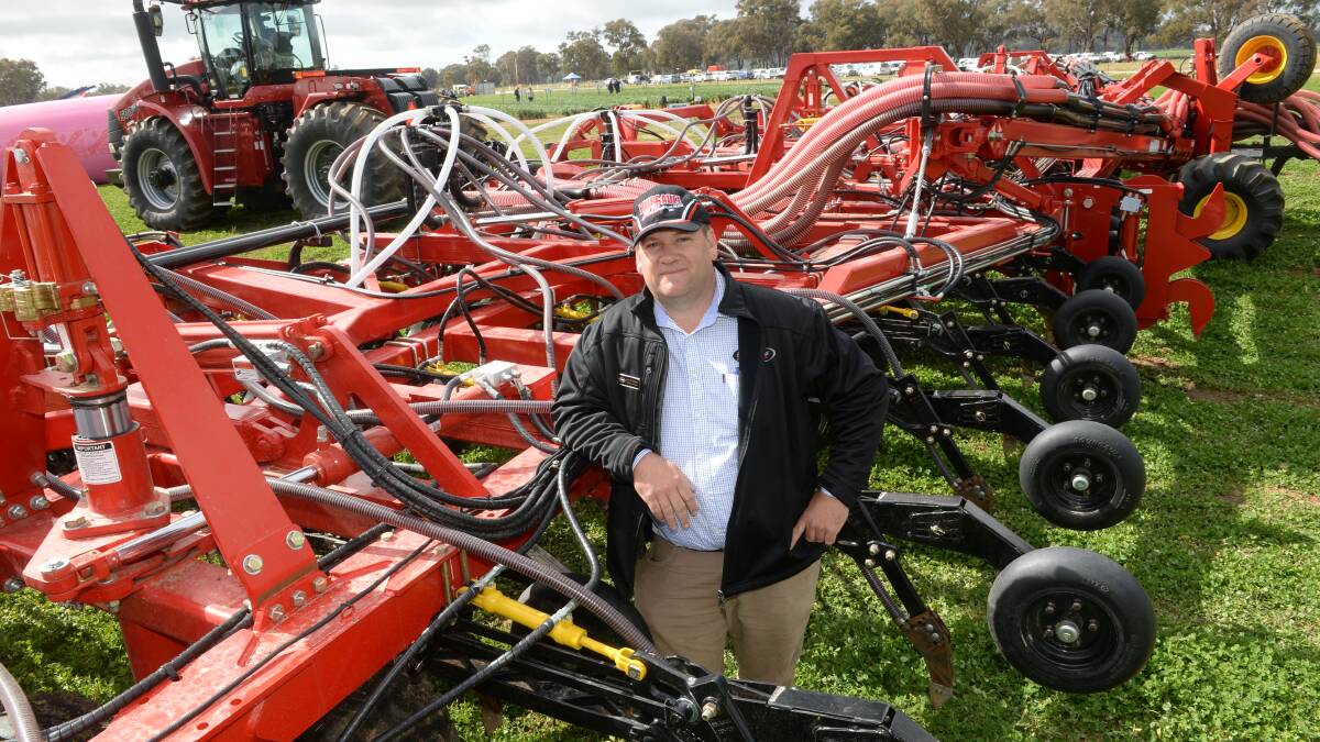 Jonathon McKenzie, Bourgault Australia, Territory Manager NSW & Qld with the 3420 PHD Paralink Hoe Drill. 