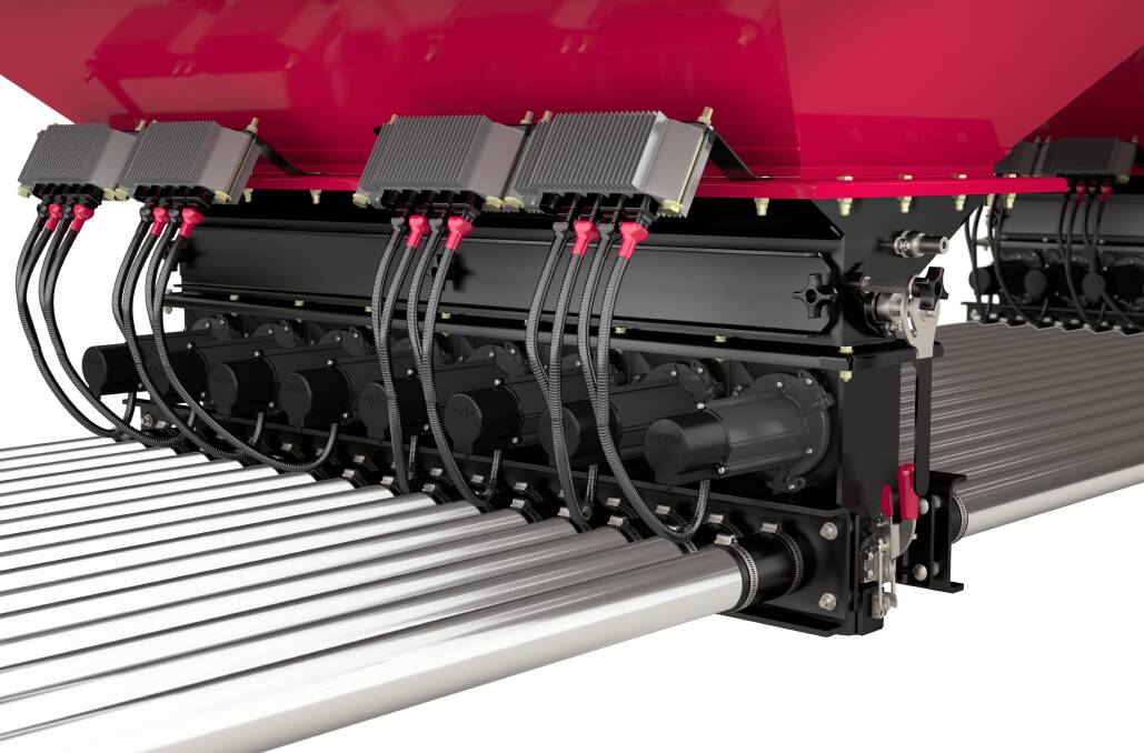 Seed Hawk's iCon air carts feature up to eight independent electronic metering systems, individual load cells in each tank and an iPad-based wi-fi control system.