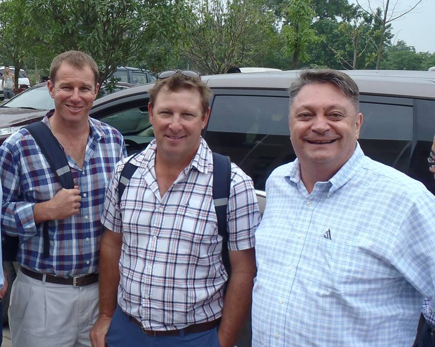 Swire Pacific Cold Storage operations director, Craig Bowyer (right) with ANZ Banking Group tour delegates, Nathan Stoll, Mangoplah, NSW, and Scott Welke, Esperance, Western Australia. 