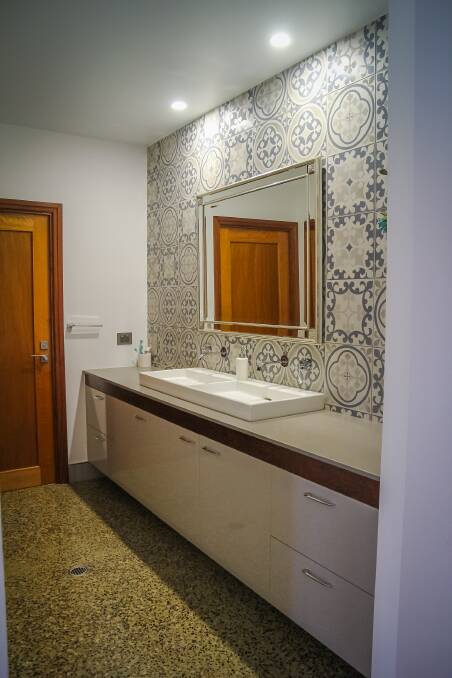 The Moroccan-themed bathroom.