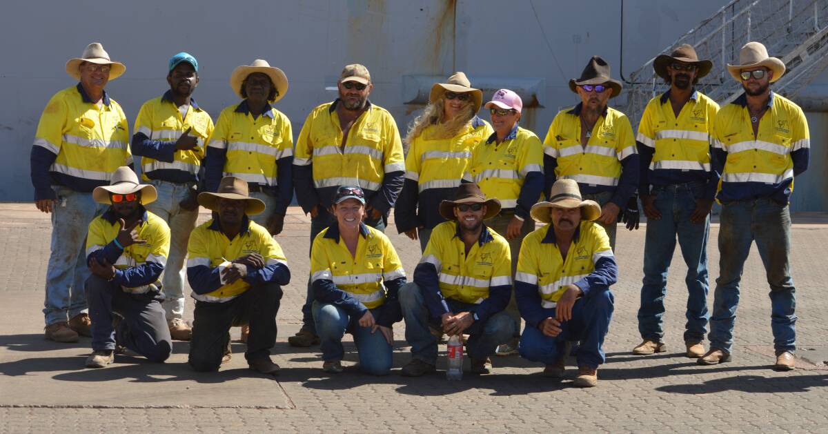 The team of volunteers, cattle producers and members of the Cape York Peninsula Live Export Group, who helped load the first live export boat to leave Weipa in seven years. Back Dave Rutherford, Cliff Bosuen, Karl Shortjoe, Neville Jackson, Karen Robertson, Carol Maddern, Kevin Jackson, Anthony Savo and Edward Jackson and front, Roy Bosuen, Elton Port, Emma Jackson, Luke Quartermaine and Cameron McLean.