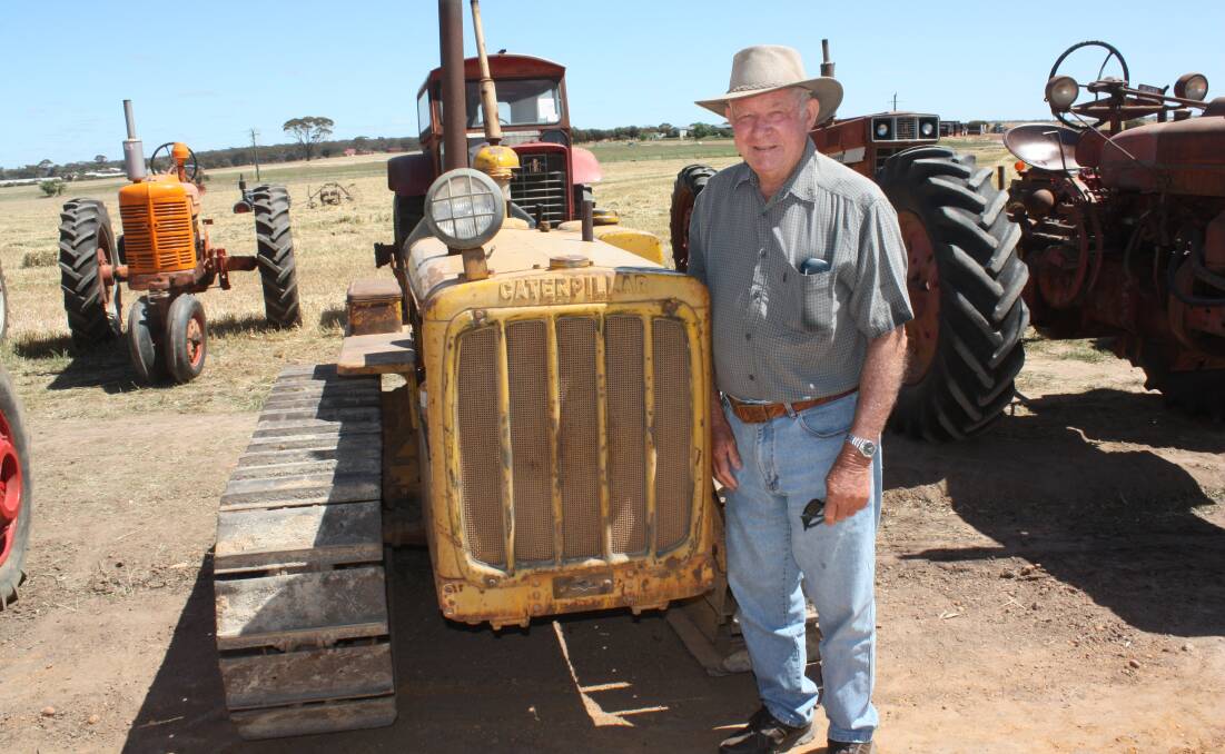 Kojonup collector Fred Rowe next to a Caterpillar 5U. "I used to drive the D2 4U on the farm along with a Cat D4 7U and a Cat D4D, which I used for contact work clearing land," he said.