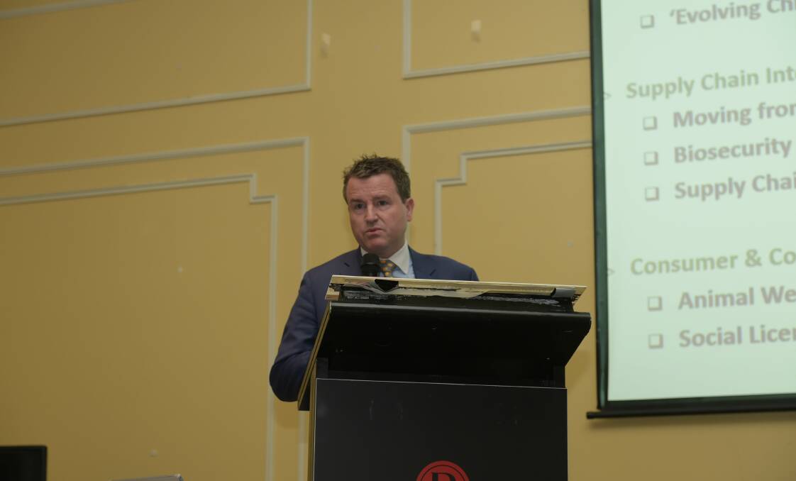 Chief executive officer of the Australian Livestock Exporters’ Council Simon Westaway speaking in Townville this week.