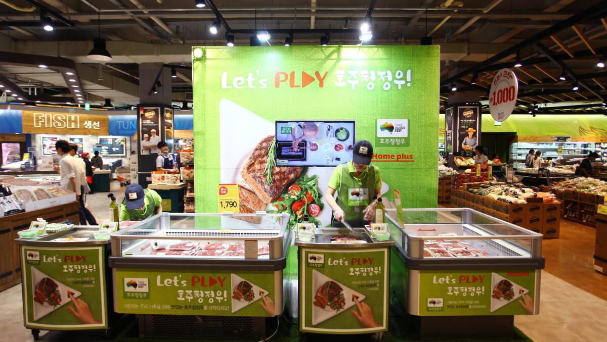 True Aussie beef promotions in Korean stores.