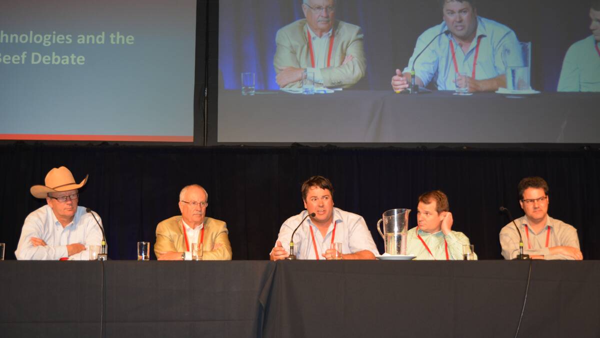 INTERNATIONALLY SPEAKING: Mike Thoren, JBS Five Rivers in the US, Australian feedlot industry leader Malcolm Foster, Willem Wethmar, Chalmar Beef in South Africa, James Leftwich, Austrex South East Asia and Danilo Grandini, Phibro Animal Health, Brazil.