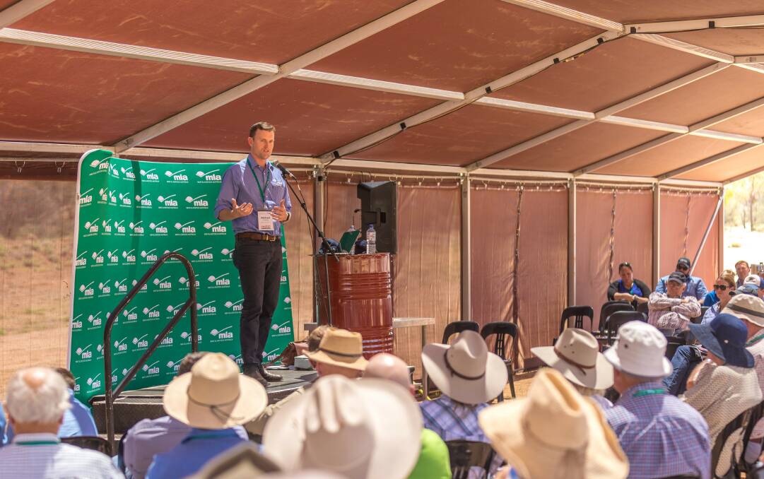 MLA’s Michael Crowley speaking at a producer forum in Alice Springs, held in conjunction with the organisation's annual general meeting.