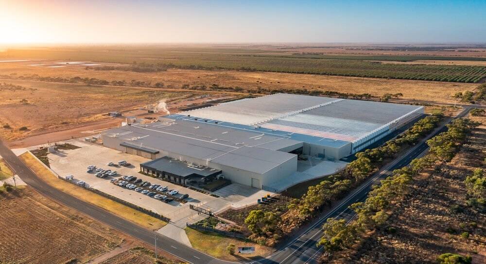 The Mildura operation includes glasshouses and 12,000 square metres of processing and manufacturing facilities.