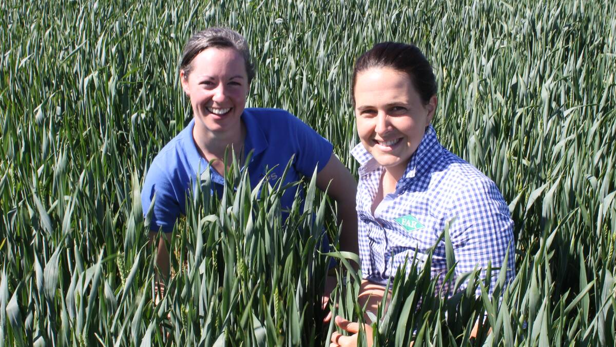 Gina Kreeck, Southern Farming Systems (SFS), and Tracey Wylie, Foundation for Arable Research, at last week's SFS Agri-Focus event near Westmere in Victoria.