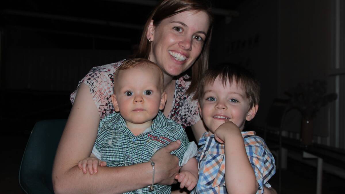 Chloe Hazlett and sons Jack and Tom were overwhelmed with the kindness of western Queensland at the Isisford auction.