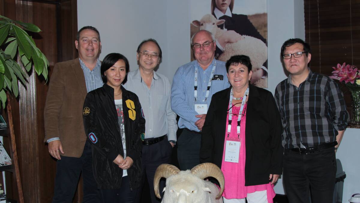 Western Queensland mayors Tyson Golder, Lindsay Godfrey and Annie Liston with AWI Shanghai staff, Jess, Alex Lai and Gary Cai, at their October meeting.