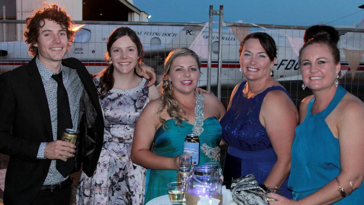 Party-goers like Quilpie's Rod Tully and a bevy of beauties from Thargomindah - Allie Firth, Ashlee Gray, Trish Smith and Olivia Evans - were ready for a great night out.