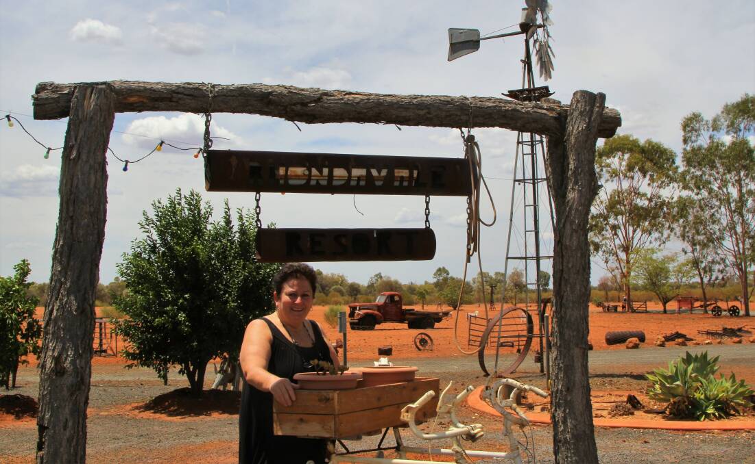 Rustic at Rhondavale: Born at Adavale and now living at Charleville, Murweh mayor Annie Liston has lived amidst red dirt and mulga all her life. Picture: Sally Cripps.