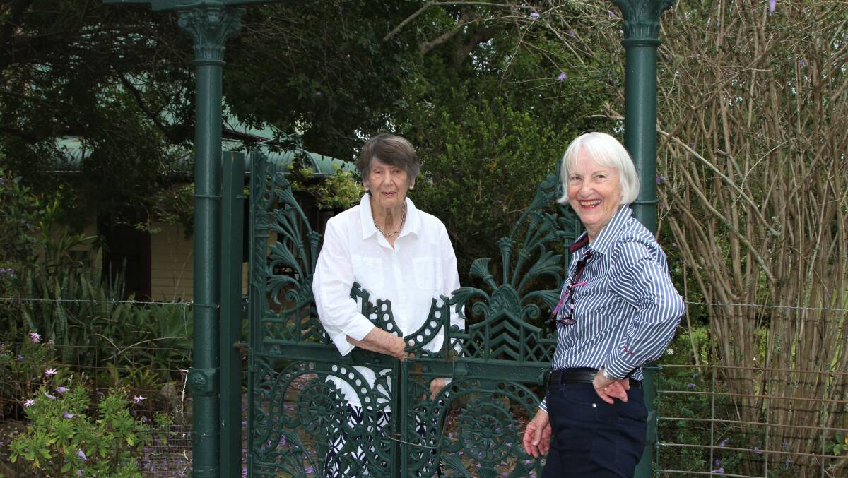 Two of Harry Chauvel's grand-neices, Sally Ridgeway, Texas, and Jan Gall, Toowoomba, at Chauvel Park, which is all that remains of Tabulam Station, the Chauvel family home.