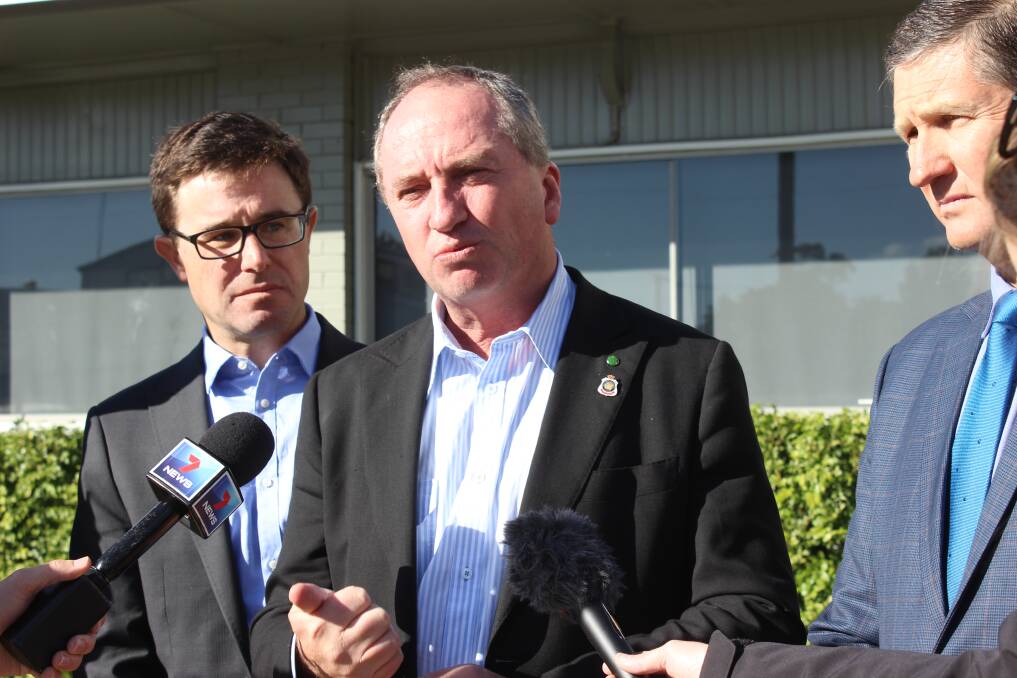 Water target: Deputy Prime Minister and Agriculture Minister, Barnaby Joyce told Border Rivers irrigators in Goondiwindi in April he would "back them" in water buyback negotiations. Picture: Helen Walker.