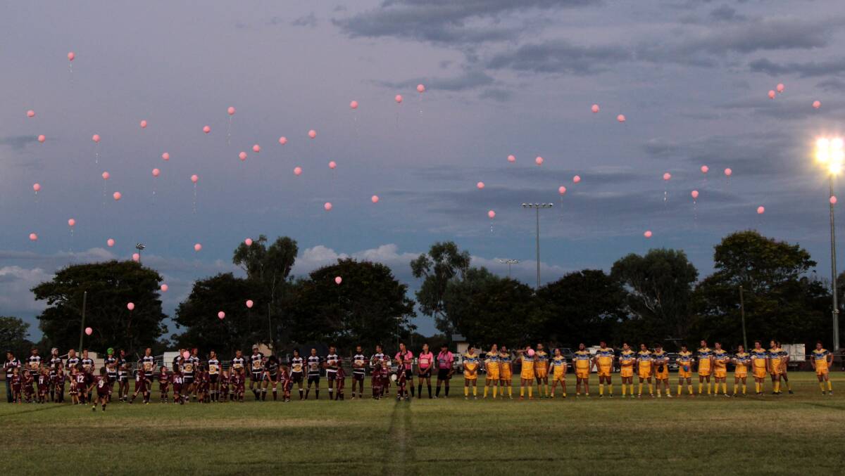 A balloon release sent a strong message during the NRL game held in Barcaldine last year.