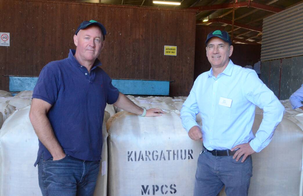 Australian Wool Innovations CEO, Stuart McCullough with Wool Exchange Portal chairman, Will Wilson.