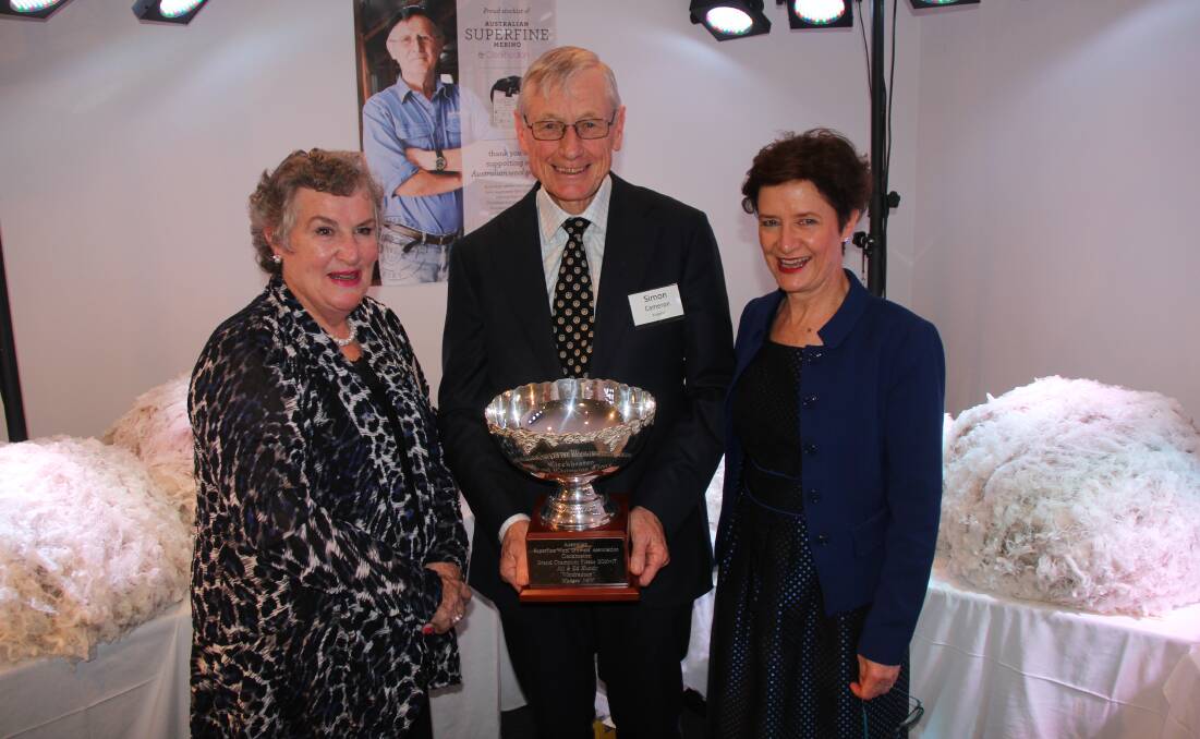 Southern Grampians Shire mayor Mary-Ann Brown, ASWGA president Simon Cameron and Australian Country Spinners chief executive Brenda McGahon at the recent ASWGA conference in Hamilton. 