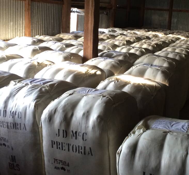 The McCalman's 140 bale clip was stuck at the family's property, Pretoria, for more than four months as floods prevented truck access to the sheds.