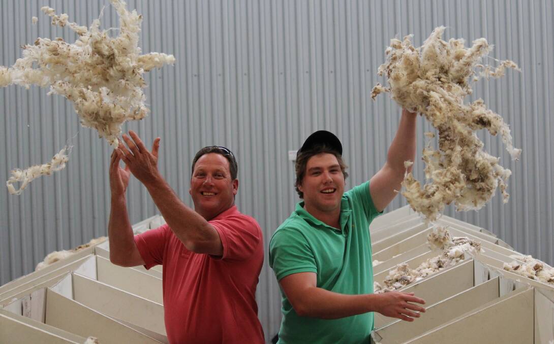  Matt and Sam Wesley, "Sunnyside", Coolah, sold 41 bales of 17 to 20 micron wool, including AAAM hogget fleece, to 1226c/kg at Yennora last week.