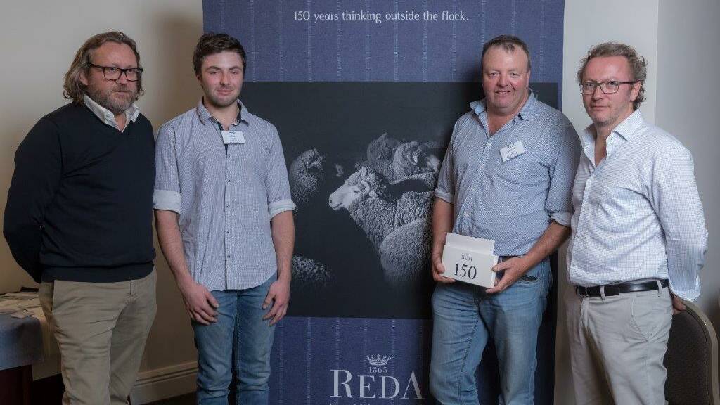 Francesco and Fabrizio Botto Poala, Reda, Italy, with winners of the inaugural Reda Future Project award, Ben and Paul Mabbott, Kentucky, NSW. 