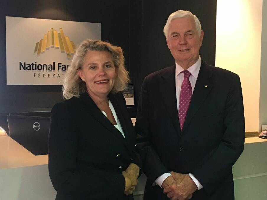 NFF President Fiona Simson and Soils for Life Chair Major General Michael Jeffery.