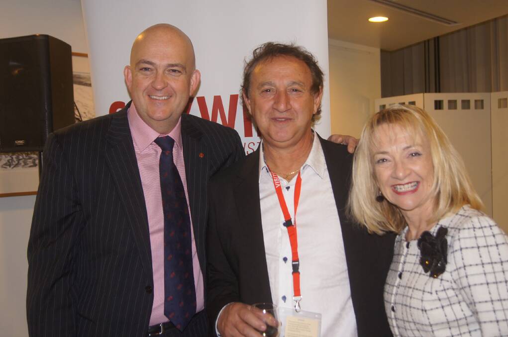 New WA Liberal Senator Slade Brockman (left), SEEKWINE Australia founder Kevin Sorgiovanni and WA Liberal MP Nola Marino.