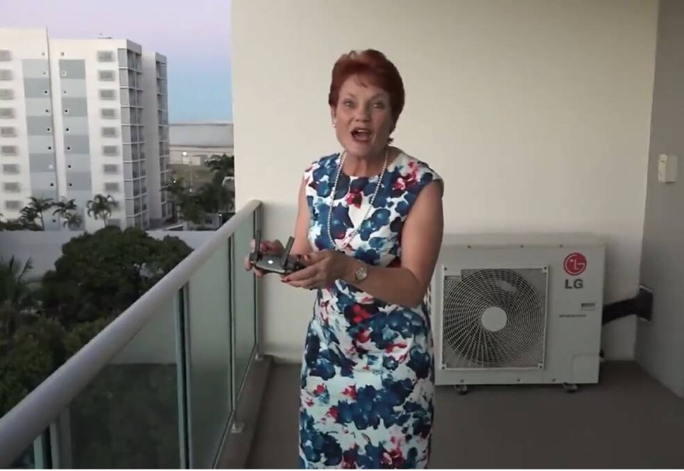 Pauline Hanson in the drone video.