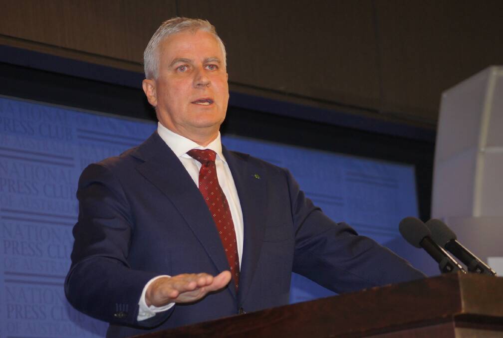 Acting Prime Minister and Nationals leader Michael McCormack during his National Press Club address last week where he said the agricultural workforce issue was being pursued by his members.
