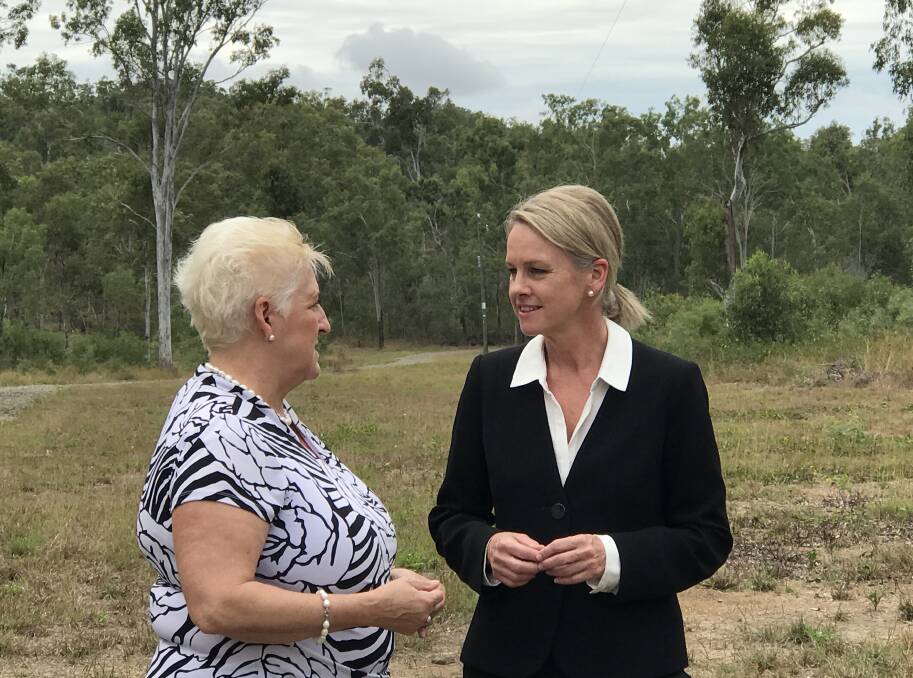 Queensland MP Michelle Landry (left) and Regional Communications Minister Fiona Nash talking nbn roll-out and regional communications yesterday.