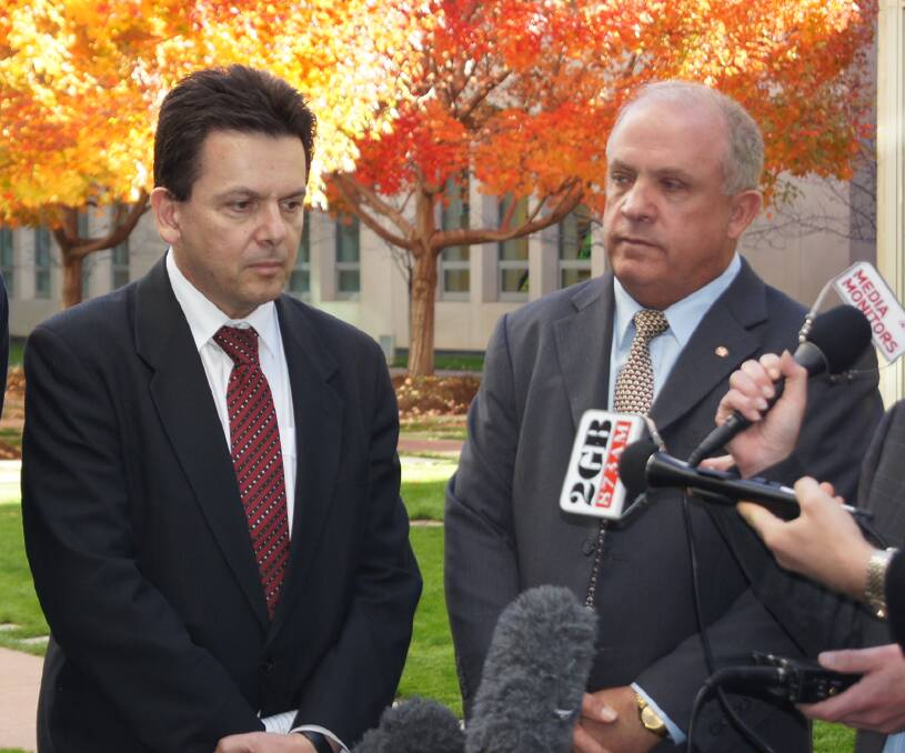 Nick Xenophon (left) and NSW Nationals Senator John “Wacka” Williams