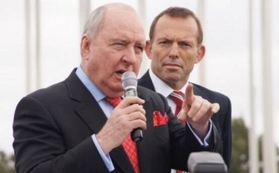 Alan Jones (left) and former PM Tony Abbott.