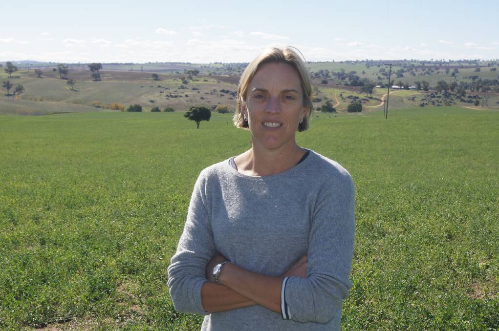 Edwina Beveridge at the location on her family farm property, where she's seeking to build a piggery to house 25,000 pigs that could generate 20 local jobs.