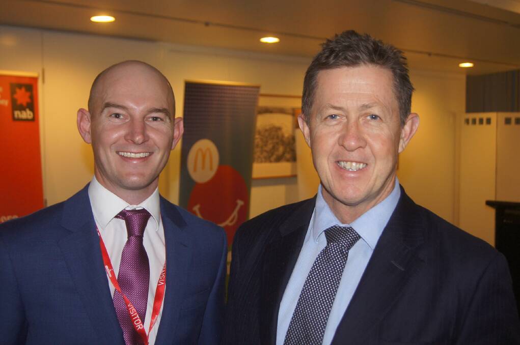 McDonald’s Australia Supply Chain Director Robert Sexton (left) and Assistant Minister to the Deputy Prime Minister Luke Hartsuyker.