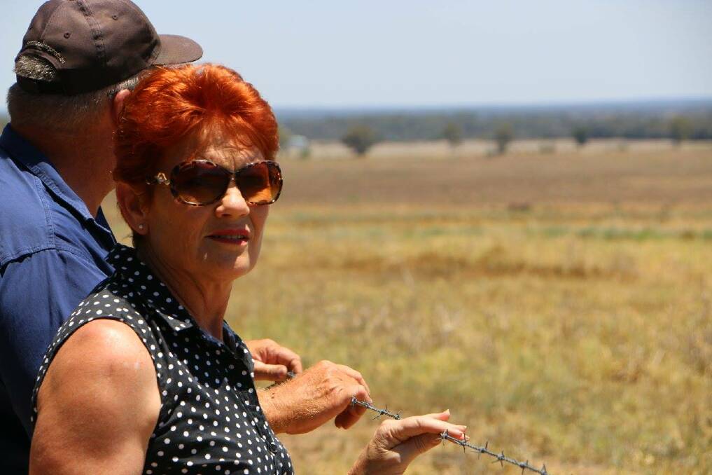 One Nation leader and Queensland Senator Pauline Hanson in Chinchilla hearing about impacts of Coal Seam Gas mining. 
