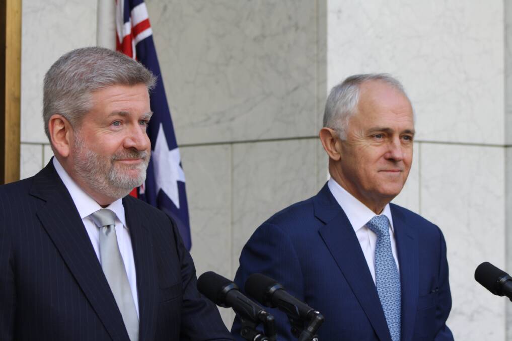 Communications Minister Mitch Fifield (left) and Prime Minister Malcolm Turnbull.