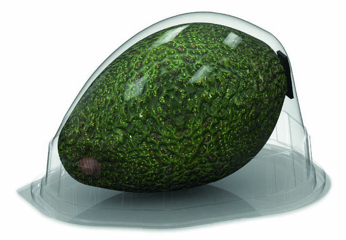 CASE: A closer look at how an avocado is packaged for the Smart Ripe system. 