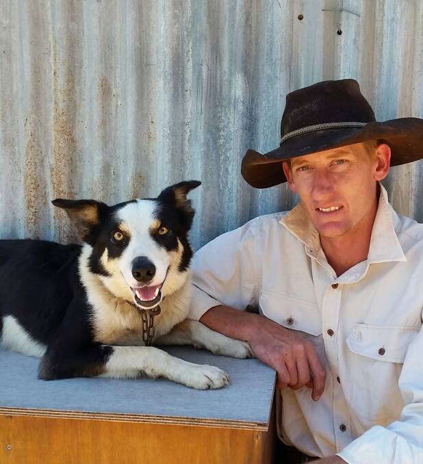 HARD WORKERS: Queensland rural producer Matt Frankish with his dog, Hank, who is competing in the Cobber Challenge which gauges the work of working dogs.