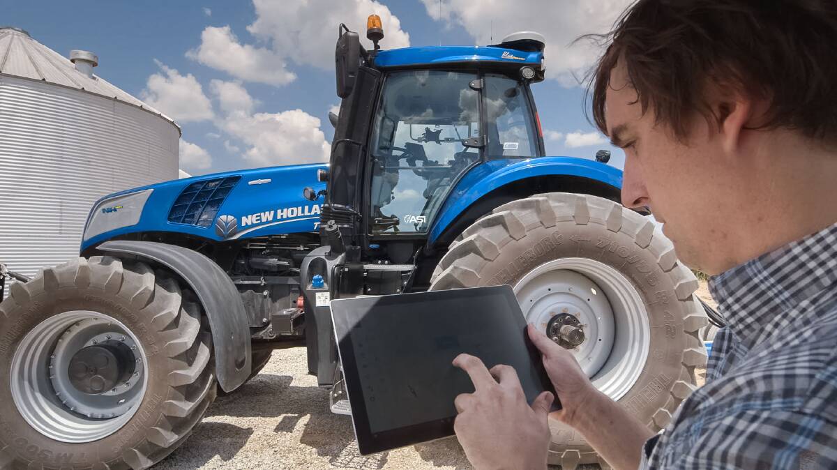 Technology has changed in 100 years of tractors. This portable tablet interface enables the user to start the machine and send it on a task autonomously.