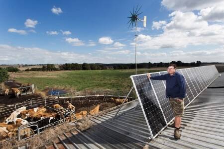 Solar panels have allowed Lindsay Anderson to keep his electricity costs to under $1000 a year. Photo: Paul Jeffers