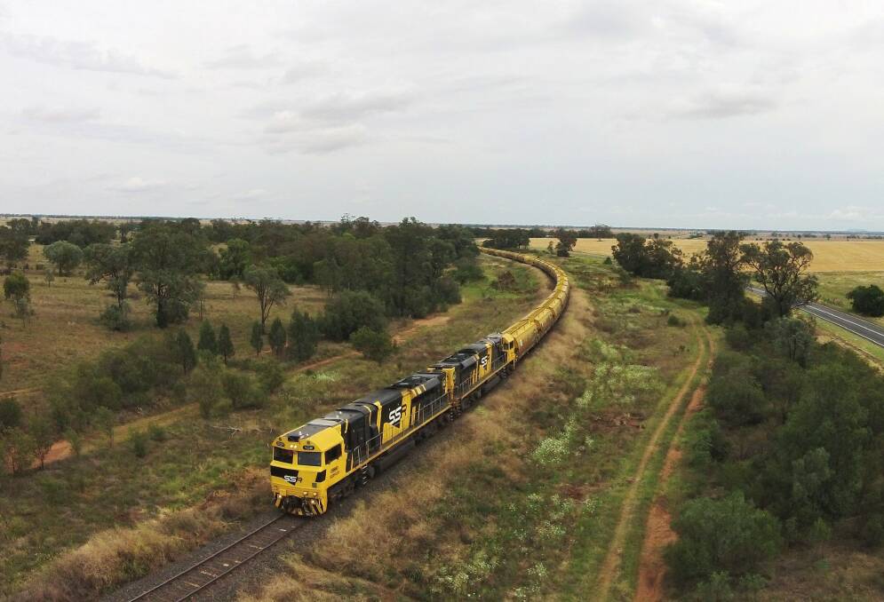 The massive train snaked for 1.3 kilometres across the north west farming districts. Photo: Brad Donald, B&W Rural