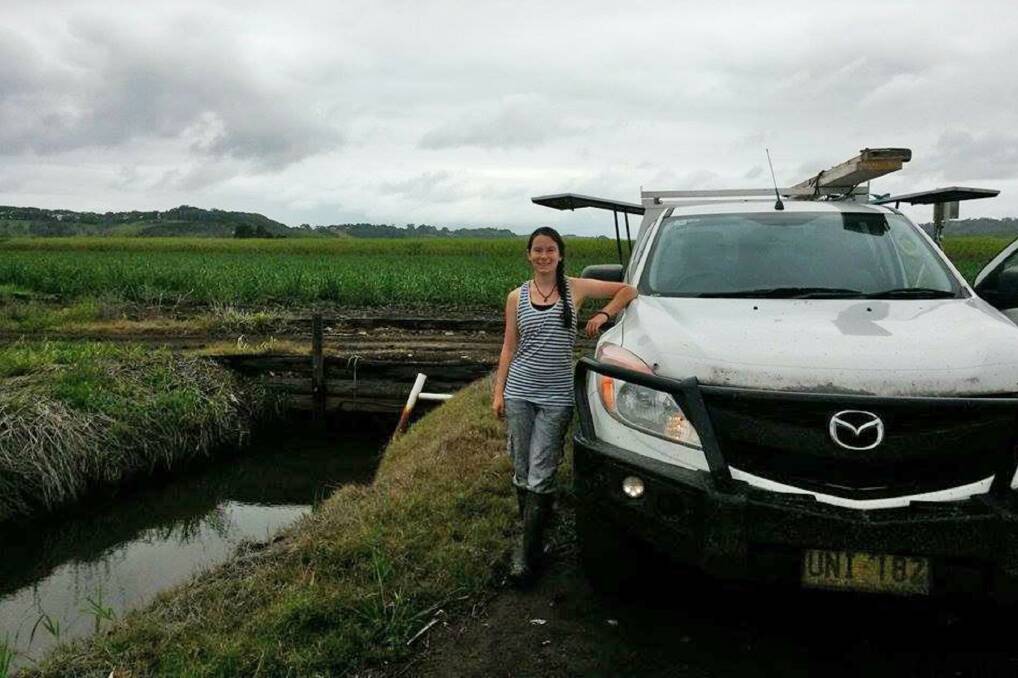 Researcher Jackie Webb is studying the impact of drain depth on farming landscapes. She is pictured here in the Tweed Valley.