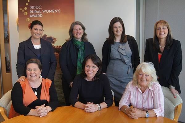 Winners: (front) Fiona Ewing, Tas; Annette Smith, Qld; Barbara Koennecke, NT; (rear) Catherine Marriott WA;Mary Retallack, SA; Danica Leys, NSW and Tania Chapman, Vic.