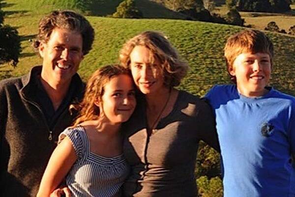 Bruce and Belinda Robertson with their family in the middle of Stroud to Lansdowne Photo: Supplied