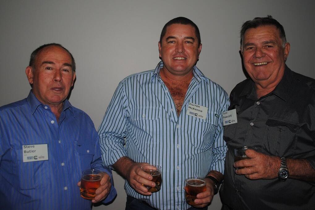 Steve Butler, Darren McKenna and Tom Fawcett, Fawcett Cattle, Adelaide River, NT, at the Bull Carter's Ball.