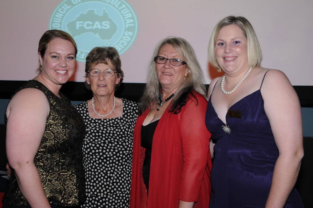 Queensland Chamber Marsh Rural Ambassador 2014 Sarah Hannah, Lowood, with competition coordinator Estelle Drynan, Debbie Jewlachow, and runner-up Kate Todd, Goondiwindi. - Picture: SARAH COULTON.