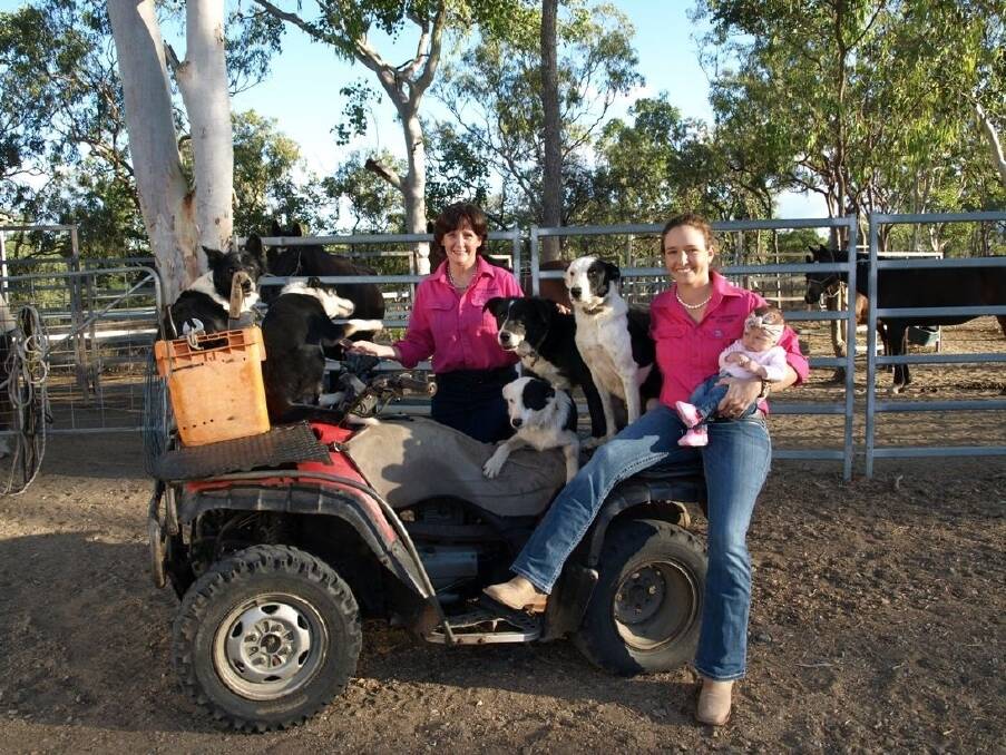 Del Norman with daughter Jess Gooding and granddaughter Isla. Their working dogs transformed their mustering.