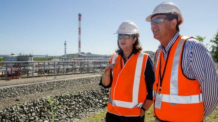 Premier Annastacia Palaszczuk and Anthony Lynham at the Queensland Curtis LNG Plant. Photo: Supplied