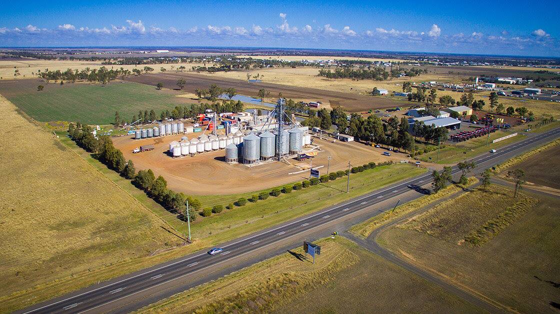 An aerial view of Associated Grains at Dalby. 